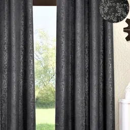 Home Sizzler Black Black Out Door Curtain-picture-33