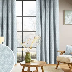 Nefertiti Home Blue 2 Pieces Black Out Door Curtain-image-83