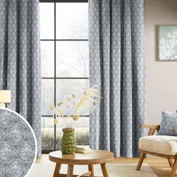 Nefertiti Home Grey 2 Pieces Black Out Door Curtain-image-72