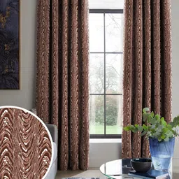 Nefertiti Home Rust 2 Pieces Self Design Black Out Door Curtains-image-31