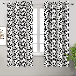 Airwill Black & White 2 Pcs Abstract Room Darkening Cotton Window Curtain-picture-19