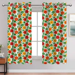 Airwill Green & Yellow 2Pcs Floral Room Darkening Window Curtain-picture-27