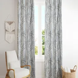 ERIC LONDON Blue & Black 2 Pieces Floral Printed Room Darkening Door Curtains-image-36