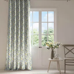 DDecor Grey & Blue Floral Room Darkening Door Curtain-picture-37