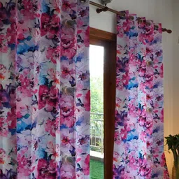 TARA- Sparkling Homes Pink & White Floral Door Curtain-picture-30