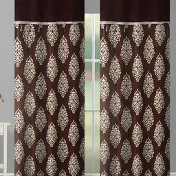 Aura Brown & White 2 Pieces Ethnic Motifs Door Curtain-picture-22