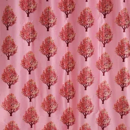 Homefab India Maroon Set of 2 Floral Window Curtain image 2