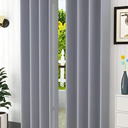THE CONVERSION Grey 2 Pieces Long Door Curtains image 4