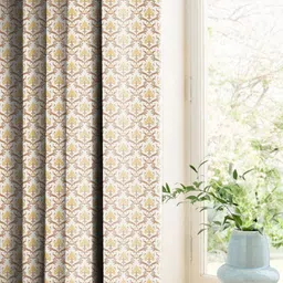 CASABLEU Yellow Set of 2 Geometric Long Door Curtain image 3