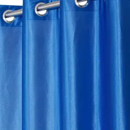 Fashion String Blue & Off White Set of 3 Floral Door Curtain image 3