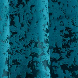 Kraftiq Homes Green 2 Pieces Floral Velvet Room Darkening Long Door Curtains image 3