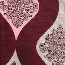 Aura Maroon & Grey 2 Pieces Ethnic Motifs Door Curtain image 4