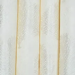 THE CONVERSION Cream Coloured Self Design Long Door Curtain image 5