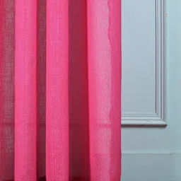 HOMADORN Orange & Pink Set of 2 Sheer Long Door Curtain image 3