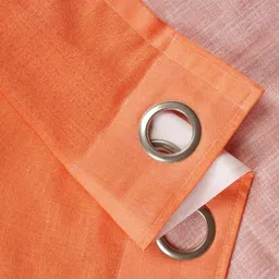 HOMADORN Orange & Pink Set of 2 Sheer Long Door Curtain image 2