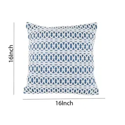 Myntra Elegant Homes Blue & White Set of 3 Ethnic Motifs Square Cushion Covers image 4