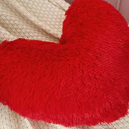 Cottonfry Red Heart Shaped Filled Cushion image 3
