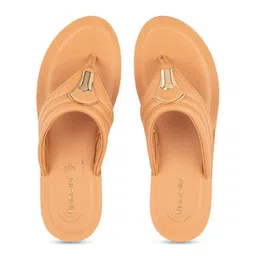 Inblu Textured Embellished Lightweight Anti Skid Open Toe Flats image 2