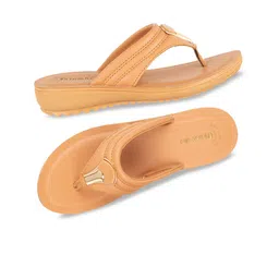 Inblu Textured Embellished Lightweight Anti Skid Open Toe Flats image 4