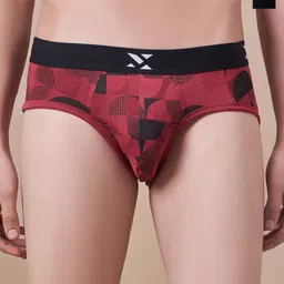 Masch Sports Pack Of 2 Geometric Printed Anti Microbial Briefs BRF-2-PRT-EI-RED-ET-BLK-image-73