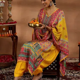 Libas Ethnic Motifs Printed Mirror Work Kurta with Salwar & Dupatta-picture-12