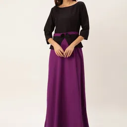Shubhangini Fashion Women Black Colourblocked Maxi Dress-image-54