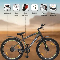 URBAN TERRAIN Bolt Pro Cycles 27.5T Steel Frame Mountain Bike with Dual Disc Brake, Grey image 5