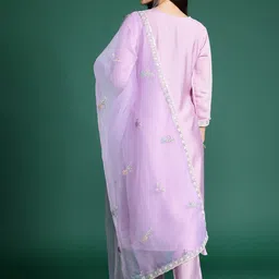 Indo Era Ethnic Motifs Embroidered Kurta with Trousers & With Dupatta image 3