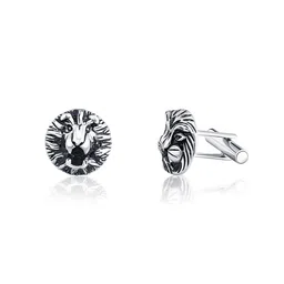 raajraani Pure 925 Sterling Silver Cufflink|Roar Sterling Silver Cufflink for Men| Oxidised Finish, No Stone | Gift for Him | (11 gms) image 2