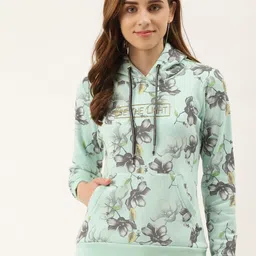 Duke Women Sea Green & Grey Printed Hooded Sweatshirt-picture-16