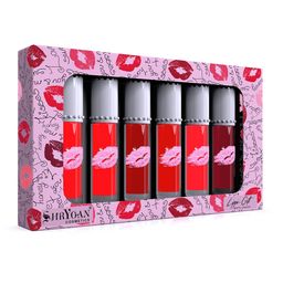 SHRYOAN Set Of 6 Lippi Gift Matte Lip Gloss 6ml Each - Mix Red-picture-35