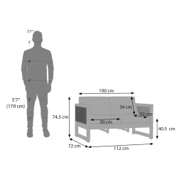 urban ladder Korai Two seater sofa -Finish -Teak,Fabric - Lagoon Green Futon image 8