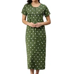 kryptic Womens Printed Pure Cotton Maxi Nightdress image 1