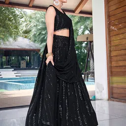CHANSI Embroidered Sequinned Ready to Wear Lehenga & Blouse With Dupatta image 3
