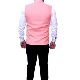 Men's Formal Nehru Waistcoat, Royal Blue, Button Front, Sleeveless image 3