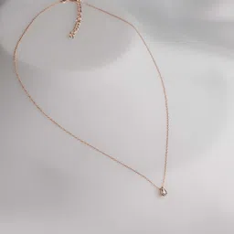 STERLYN Rose Gold-Plated Cubic Zirconia Studded Pendant with Chain-picture-45