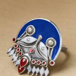 priyaasi Oxidised Silver-Plated Goddess Ring image 1