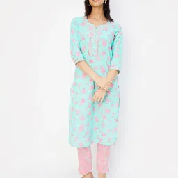max Women Floral Print Straight Kurta Set image 1