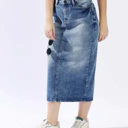 high star Women Midi Washed Pencil Skirt image 1