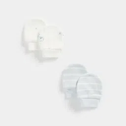 mothercare Pack of 2 Cotton Mittens image 1