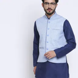 shatranj Nehru Jacket with Welt Pockets image 1