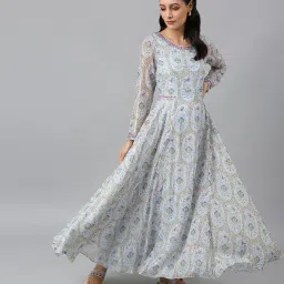 Paisley Print Fit & Flare Dress image 1