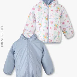 kg frendz Girls Printed Reversible Puffer Jacket image 1