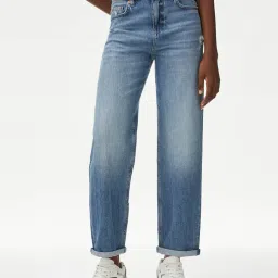 marks & spencer Women Mid-Wash Boyfriend Jeans image 1