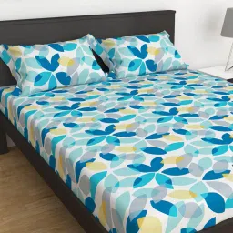 home centre Corsica Elegant Printed Queen Size Bedsheet with Pillow Covers image 1