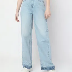 vero moda Lightly Washed Straight Fit Jeans image 1