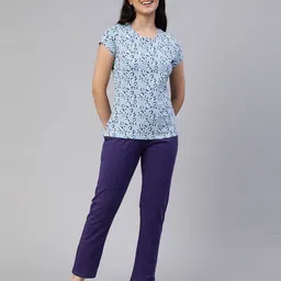 lyra Women Leopard Print T-Shirt & Pyjamas Set image 1