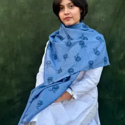 buta buti Women Floral Print Cotton Stole image 1