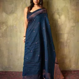 styleelite Women Floral Woven Banarasi Saree with Contrast Border image 1