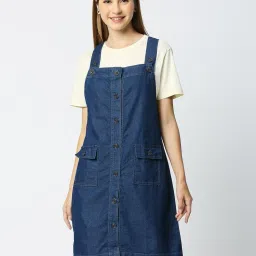 cefalu Women Regular Fit Dungaree with Flip Pockets image 1